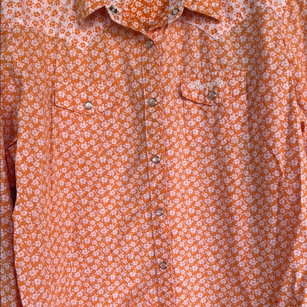 Wrangler Women’s Floral Shirt Orange - Picture 4 of 7